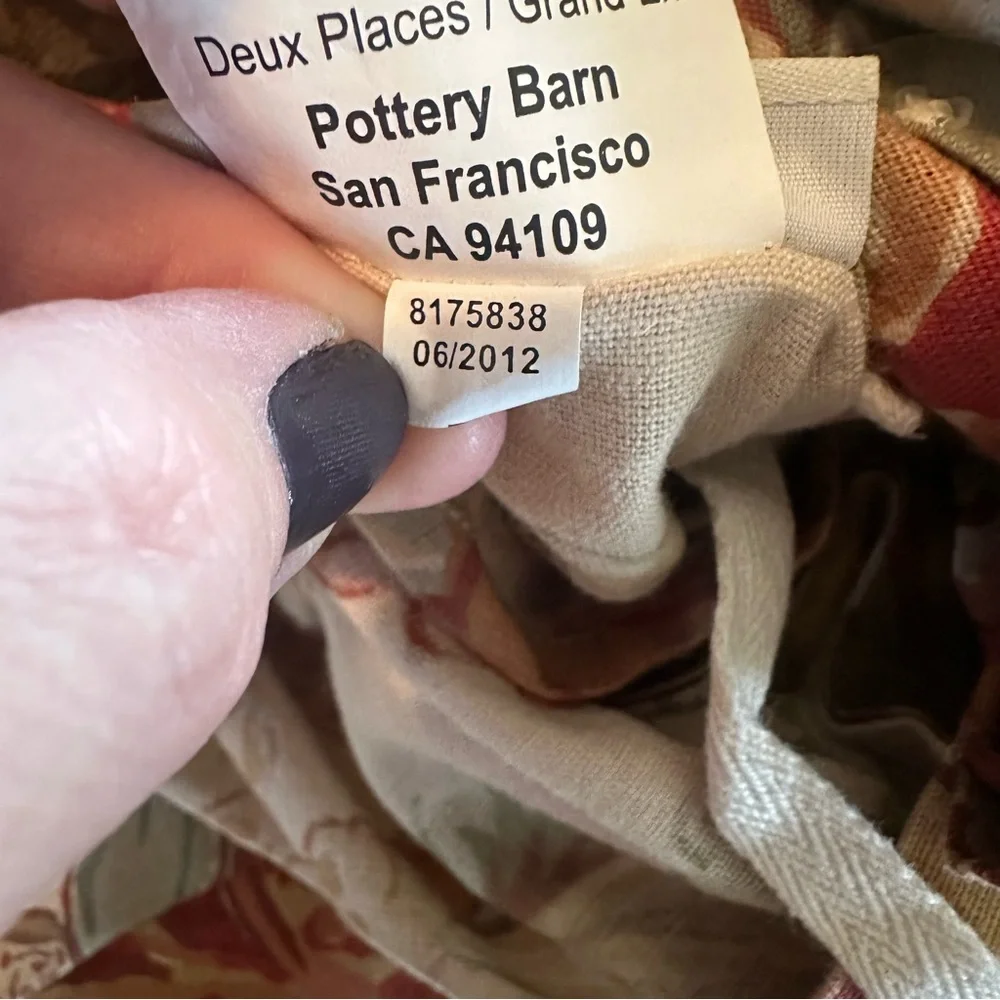 Pottery Barn Graciela Palampore Cotton Linen Floral Duvet Cover F/Q Cottagecore